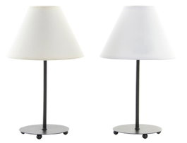 DKD Home Decor Lámpara Sobremesa Scandi Blanco Blanco Roto Metal Poliéster 22 x 34 x 22 cm