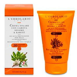 L'Erbolario Solar SPF 30 Zanahoria-Sésamo-Karité Crema Protectora 125 Ml