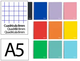 Liderpapel Cuaderno Espiral A5 Witty Tapa Dura 80 Hojas Cuadro 8mm
