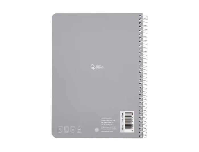 Liderpapel Cuaderno Espiral A5 Witty Tapa Dura 80 Hojas Cuadro 8mm