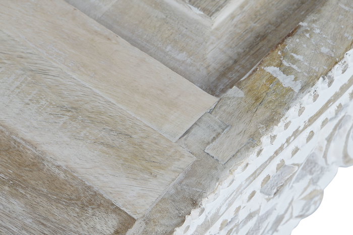 DKD Home Decor Mesita Auxiliar Indio Blanco 63.5 x 25.4 x 89 cm