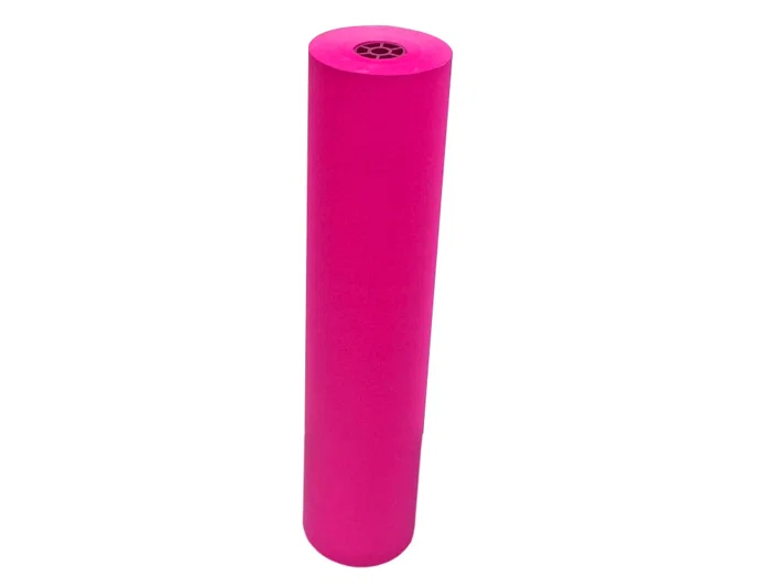 Liderpapel Bobina de Papel Kraft Verjurado Fucsia para Embalaje, 65 gr/m2, Ancho 1 m x 150 m Largo, Peso 10 kg, Rollo de Alta Resistencia