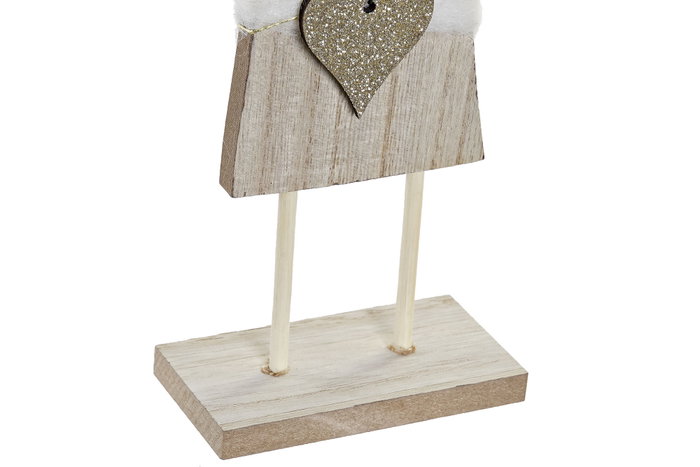 DKD Home Decor Decoración de Madera con Acabado de Purpurina Angel y Corazon