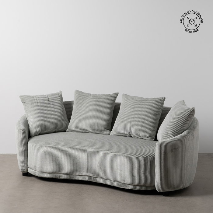 Sofá 3 Plazas Hielo Tejido Salón 197 X 96 X 75 cm