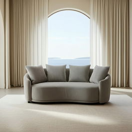 Sofá 3 Plazas Hielo Tejido Salón 197 X 96 X 75 cm