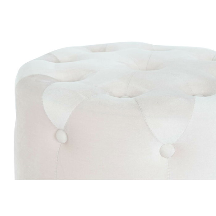 DKD Home Decor Set de 3 Reposapiés de Terciopelo Rosa y Dorado