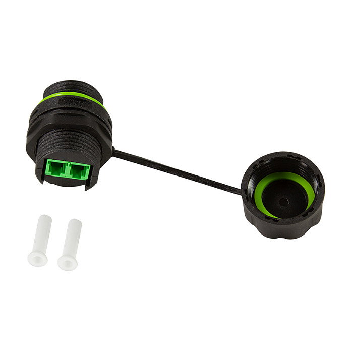 LogiLink Conector de fibra óptica Duplex LC para exteriores con prensaestopas y tapa antipolvo