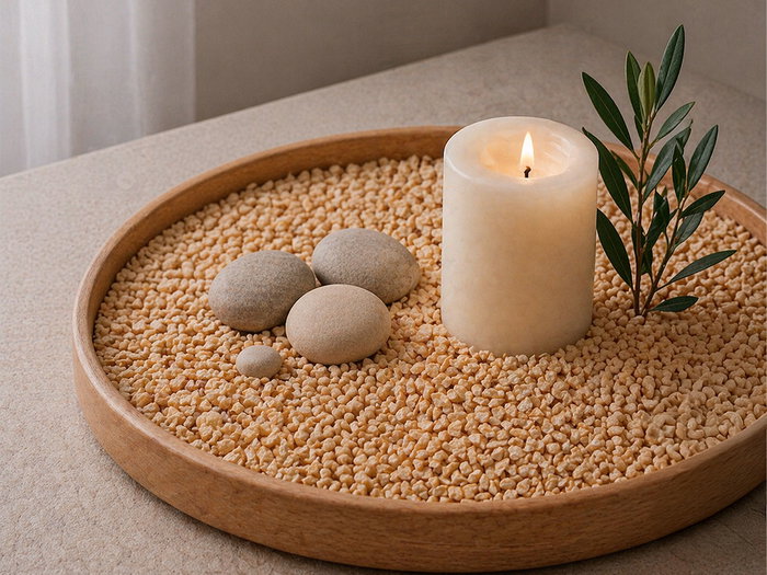 Giftdecor Bote de Piedras Metalizadas 2-5 mm Mostaza 700g