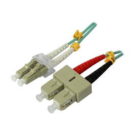 Synergy21 Cable de Fibra Óptica OM3 0.5 m LWL-2-Faser-Patchkabel LC/SC 50/125 µm Duplex, 2 mm AD, S216754