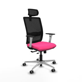 PIQUERAS Y CRESPO Silla de oficina Haches con mecanismo Sincro/Traslack Rosa y Negro