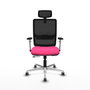 PIQUERAS Y CRESPO Silla de oficina Haches con mecanismo Sincro/Traslack Rosa y Negro