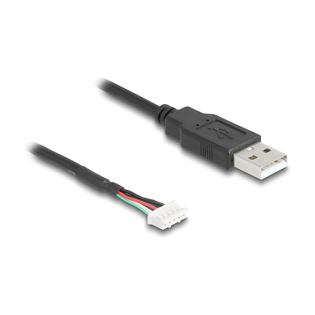 DeLOCK 12109 Cable USB 2.0 A a conector de bloque terminal de 5 pines, 0.6 m, Negro