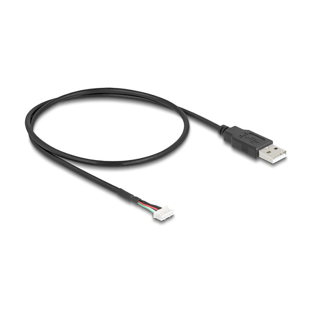 DeLOCK 12109 Cable USB 2.0 A a conector de bloque terminal de 5 pines, 0.6 m, Negro