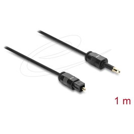 DeLOCK Cable de audio Toslink a Mini-TOSLINK, 1 m, Negro