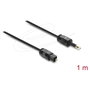 DeLOCK Cable de audio Toslink a Mini-TOSLINK, 1 m, Negro