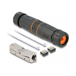 DeLOCK Conector de Cable LSA a LSA Cat.6A IP68 Negro