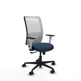 PIQUERAS Y CRESPO Silla de oficina Zulema con mecanismo Sincro, Azul marino y Blanco