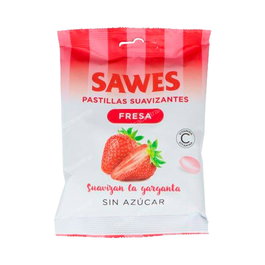 SAWES Pastillas Suavizantes Sin Azúcar Sabor Fresa 50g