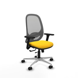 PIQUERAS Y CRESPO Silla de oficina Cilanco con mecanismo Sincro/Traslack, Amarillo y Gris