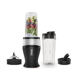 Ninja QB3001EUS Batidora de Vaso Individual para Smoothies 700W con 2 Vasos y Tapas de Viaje