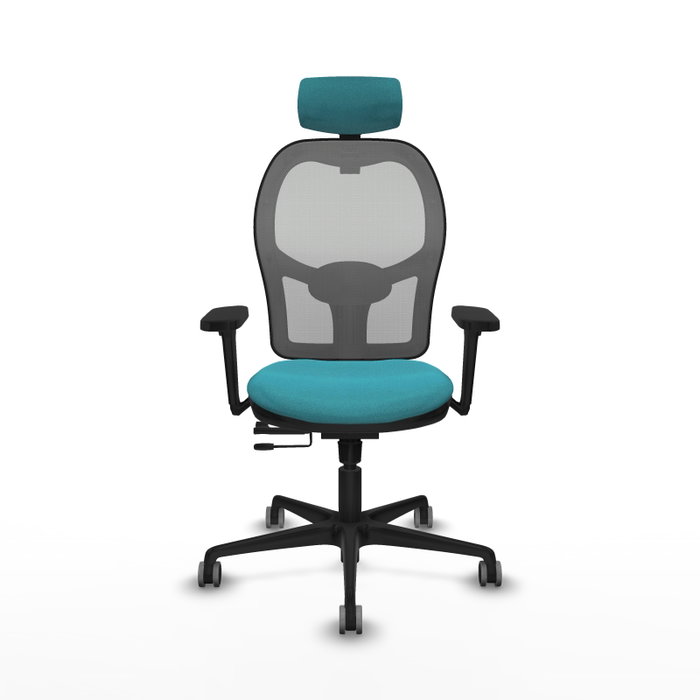 PIQUERAS Y CRESPO Silla de oficina Jorquera con mecanismo Sincro/Traslack, Turquesa y Gris