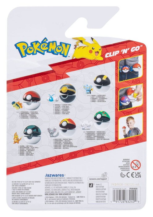 Jazwares Pokémon Clip 'n' Go Figura de Acción Cyndaquil & Poké Ball Jazwares Pokémon Clip 'n' Go Figura de Acción Cyndaquil & Poké Ball