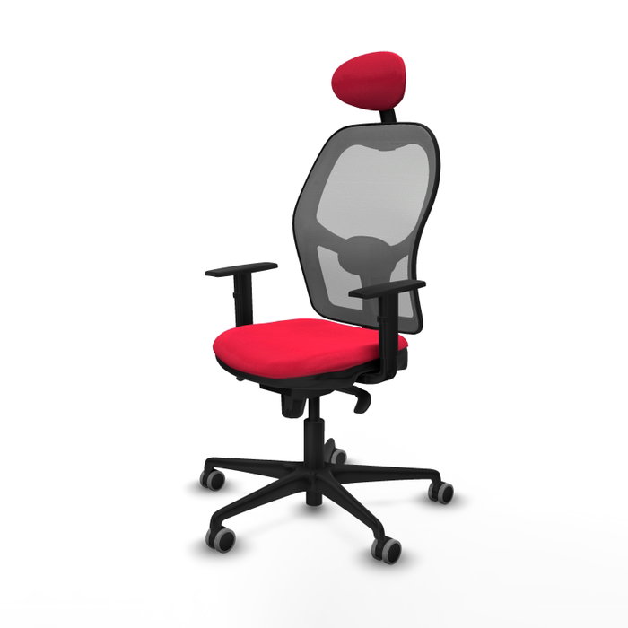 PIQUERAS Y CRESPO Silla de oficina Jorquera con mecanismo Sincro, Tela Roja y Malla Gris PIQUERAS Y CRESPO Silla de oficina Jorquera con mecanismo Sincro, Tela Roja y Malla Gris