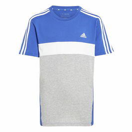 Camiseta de Manga Corta Infantil Adidas 3S Tib Azul