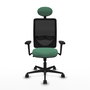 PIQUERAS Y CRESPO Silla de oficina Zulema con mecanismo Sincro, Verde esmeralda y Negro