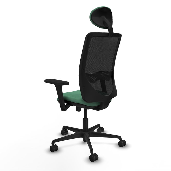 PIQUERAS Y CRESPO Silla de oficina Zulema con mecanismo Sincro, Verde esmeralda y Negro