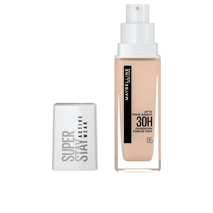 Maybelline SuperStay Active Wear 30H Base de Maquillaje Larga Duración y Alta Cobertura Acabado Mate #05 Light Beige 30 ml
