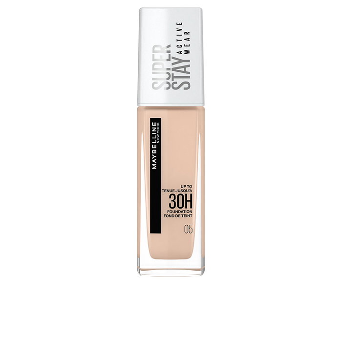 Maybelline SuperStay Active Wear 30H Base de Maquillaje Larga Duración y Alta Cobertura Acabado Mate #05 Light Beige 30 ml