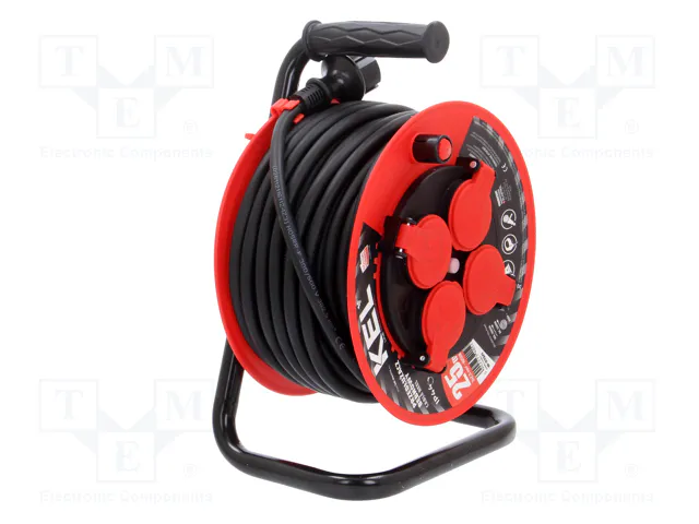 KEL Prolongador de alimentación H05RR-F 3G2,5mm2 25m negro