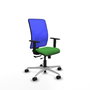 PIQUERAS Y CRESPO Silla de oficina Motilla con mecanismo Sincro/Traslack Verde y Azul