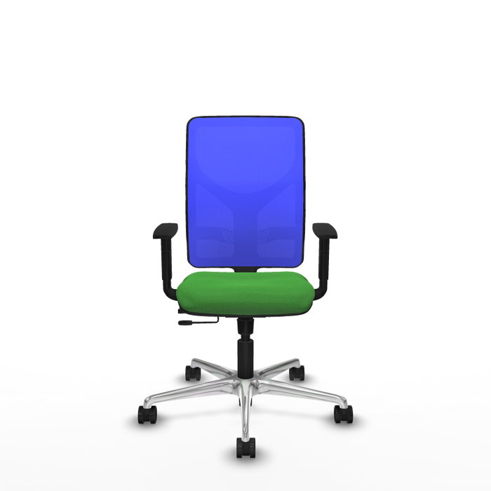 PIQUERAS Y CRESPO Silla de oficina Motilla con mecanismo Sincro/Traslack Verde y Azul