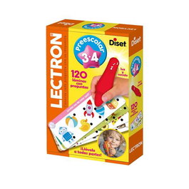 Diset Lectron Bolígrafo Inteligente con Luz y Sonidos, Juego Educativo Preescolar de 60 Tarjetas (120 Preguntas), para 3-4 Años, en Español