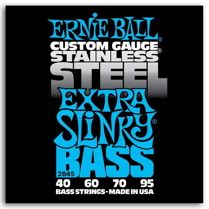 Ernieball Set Bajo S.Steel Extra 40-95 Cuerdas de Acero Inoxidable para Bajo Eléctrico