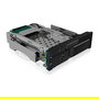 ICY BOX IB-173SSK Wechselrahmen para discos duros, 1x 2.5" + 1x 3.5" SATA/SAS a 2x SATA, bandeja Hot-Swap aluminio para bahía 5.25"