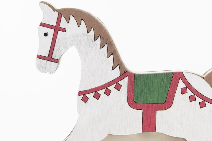 DKD Home Decor Decoración Luminosa de Madera Caballo 20x5x17 Blanco y Rojo DKD Home Decor Decoración Luminosa de Madera Caballo 20x5x17 Blanco y Rojo