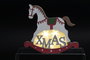 DKD Home Decor Decoración Luminosa de Madera Caballo 20x5x17 Blanco y Rojo