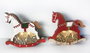 DKD Home Decor Decoración Luminosa de Madera Caballo 20x5x17 Blanco y Rojo