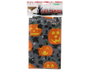 Mantel de Halloween con calabazas naranjas y frases gris 132x177 cm