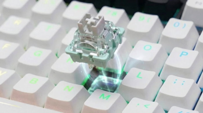 Savio ASTRAL White Teclado Magnético Outemu White Jade RGB con 82 teclas