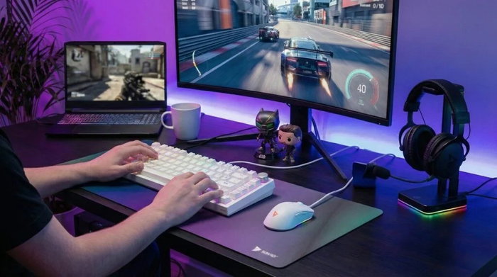 Savio ASTRAL White Teclado Magnético Outemu White Jade RGB con 82 teclas