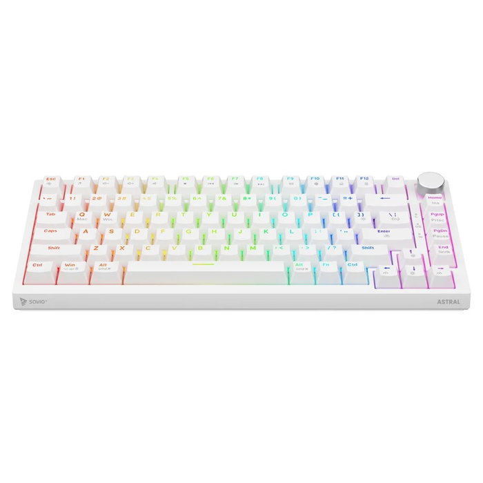 Savio ASTRAL White Teclado Magnético Outemu White Jade RGB con 82 teclas