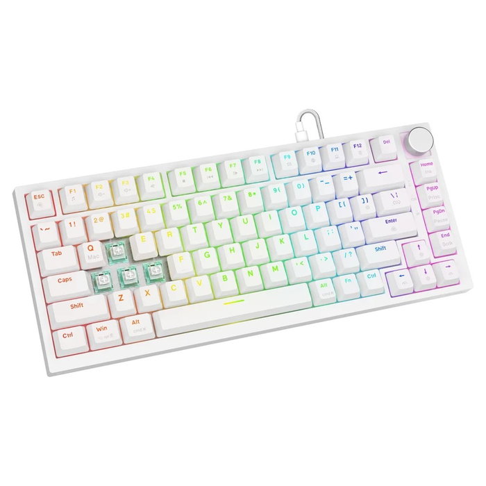 Savio ASTRAL White Teclado Magnético Outemu White Jade RGB con 82 teclas