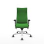 PIQUERAS Y CRESPO Sillón Albacete Verde con Mecanismo Sincro y Base Blanca