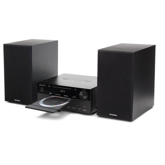 Aiwa Micro cadena MSBTU-550BK 50W RMS CD Radio AUX USB Negro Aiwa Micro cadena MSBTU-550BK 50W RMS CD Radio AUX USB Negro