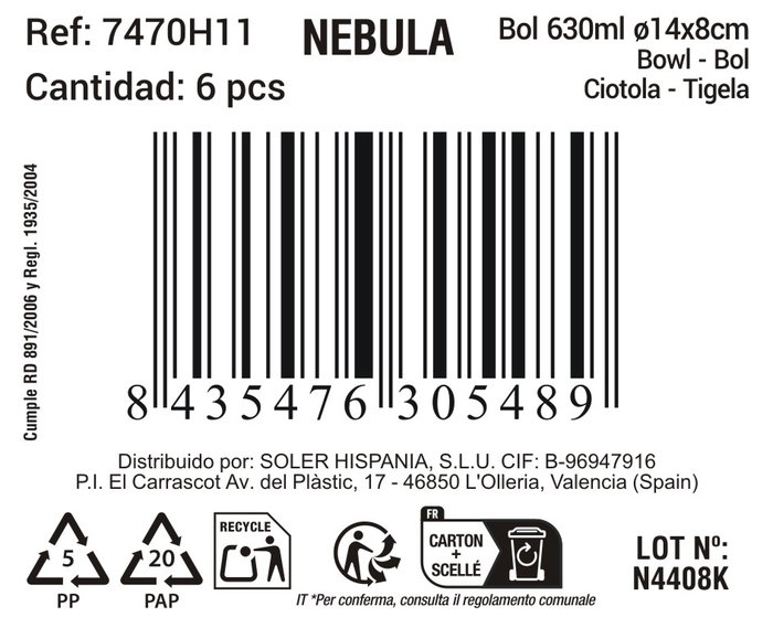 La Mediterranea Bol Nebula 630ml ø14.2x8.1cm