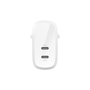 Belkin WCB010VFWH Cargador Universal Blanco 2 Puertos USB-C 60W Carga Rápida PD 3.1 PPS Interior